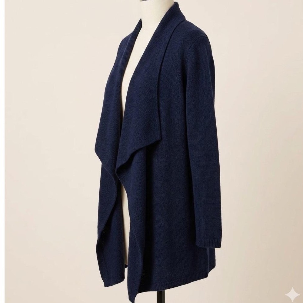 Peruvian Soul Alpaca Navy Knit Shawl Wrap Poncho Cape Ruana w/ Horn Toggle Pin - Picture 4 of 16
